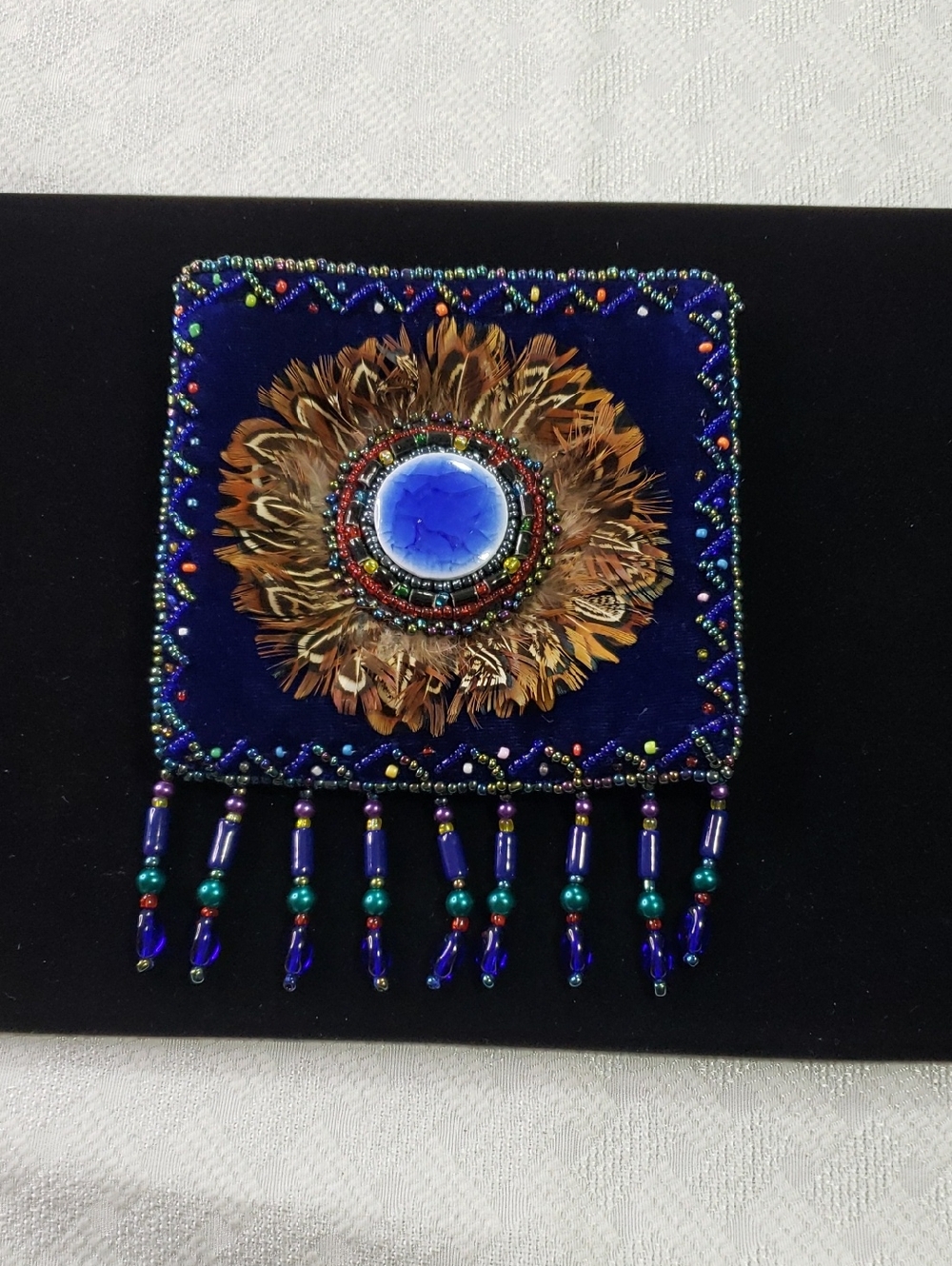 Amulet Pouch Medicine Bag Bohemian Velvet Feathers